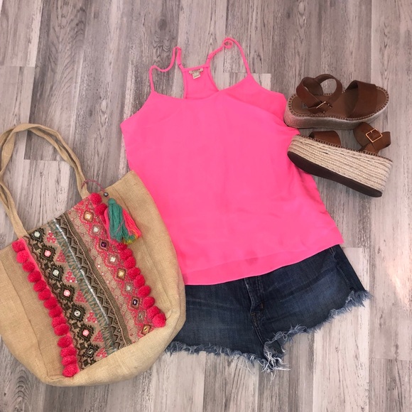 J. Crew Tops - J. Crew Hot Pink Racerback Cami Top